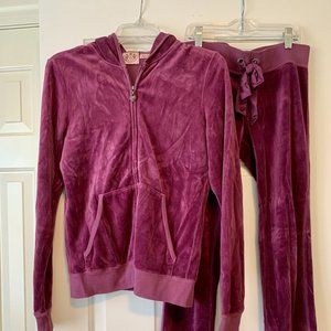 Special Edition Juicy Couture Velour Track Suit with Jewel Encrusted Zipper Pull